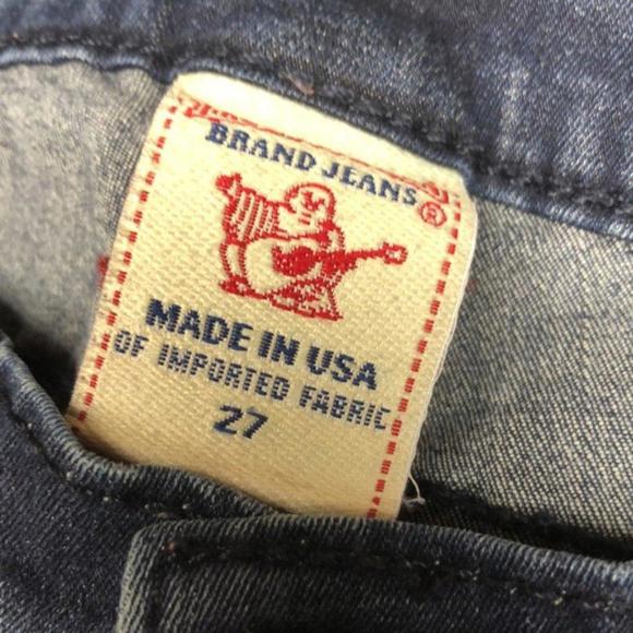 VINTAGE TRUE RELIGION CASEY SKINNY JEANS 27x28 MADE IN USA 🇺🇸 - Picture 7 of 12